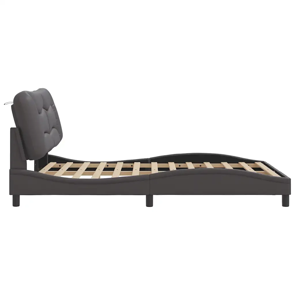 Letto matrimoniale | Letto per adulti | Giroletto senza Materasso Hvar Crema 140x190 cm in Similpelle - Image 7