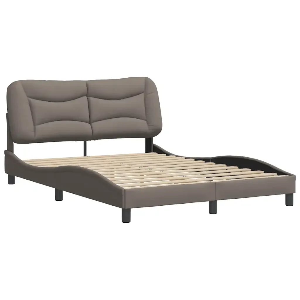 Letto matrimoniale | Letto per adulti | Giroletto senza Materasso Hvar Tortora 120x200 cm Tessuto - Image 3