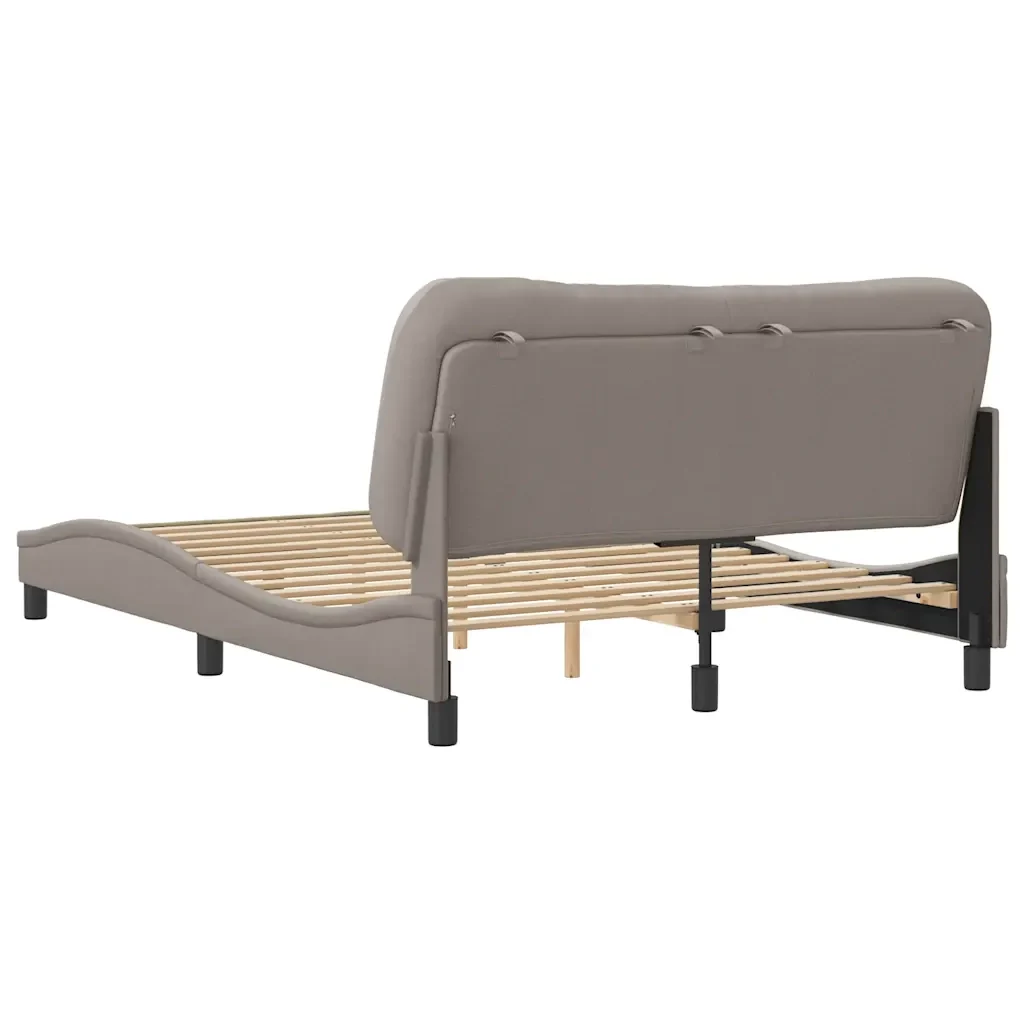 Letto matrimoniale | Letto per adulti | Giroletto senza Materasso Hvar Tortora 120x200 cm Tessuto - Image 6