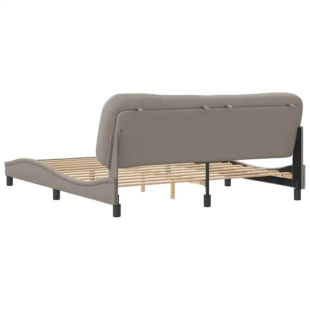 Letto matrimoniale | Letto per adulti | Giroletto senza Materasso Hvar Tortora 180x200 cm in Tessuto - Image 6