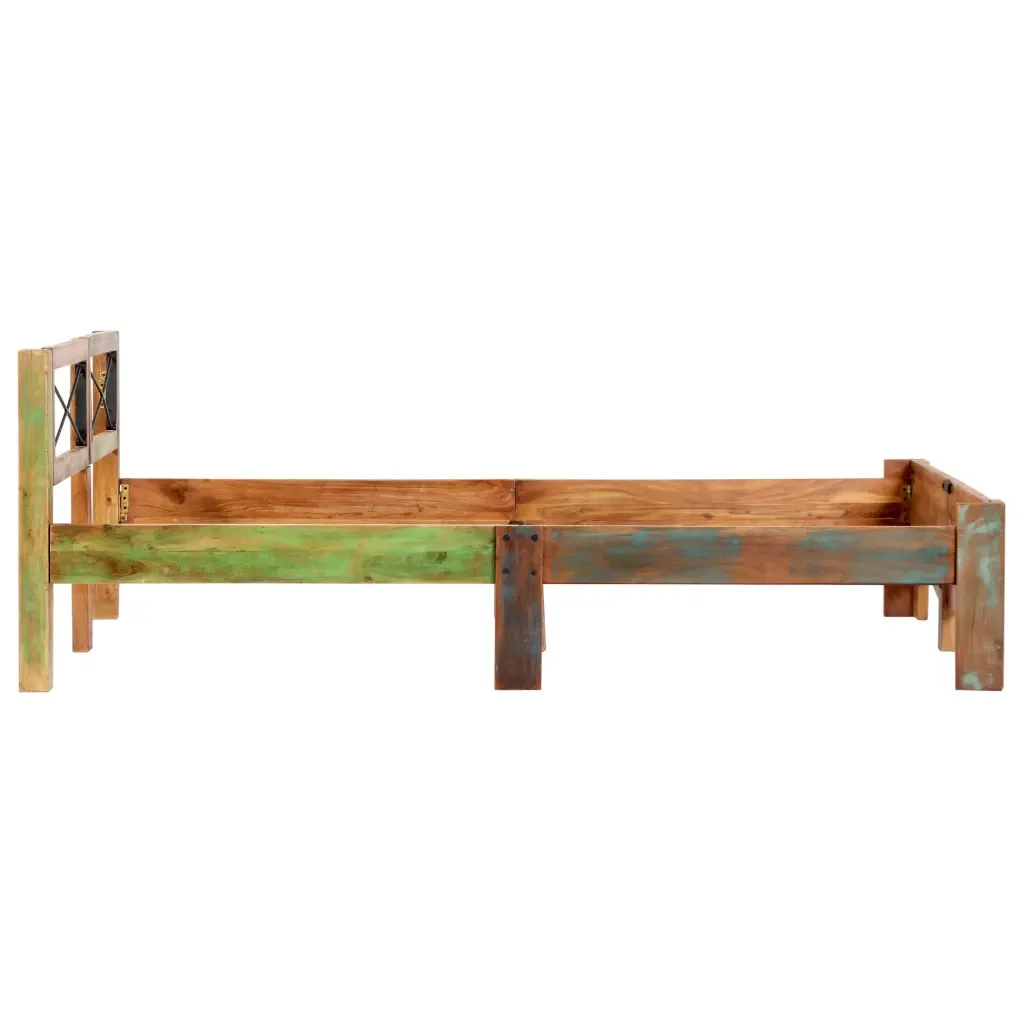 Letto matrimoniale | Letto per adulti | Giroletto senza Materasso in Legno di Recupero 140x200 cm - Image 5