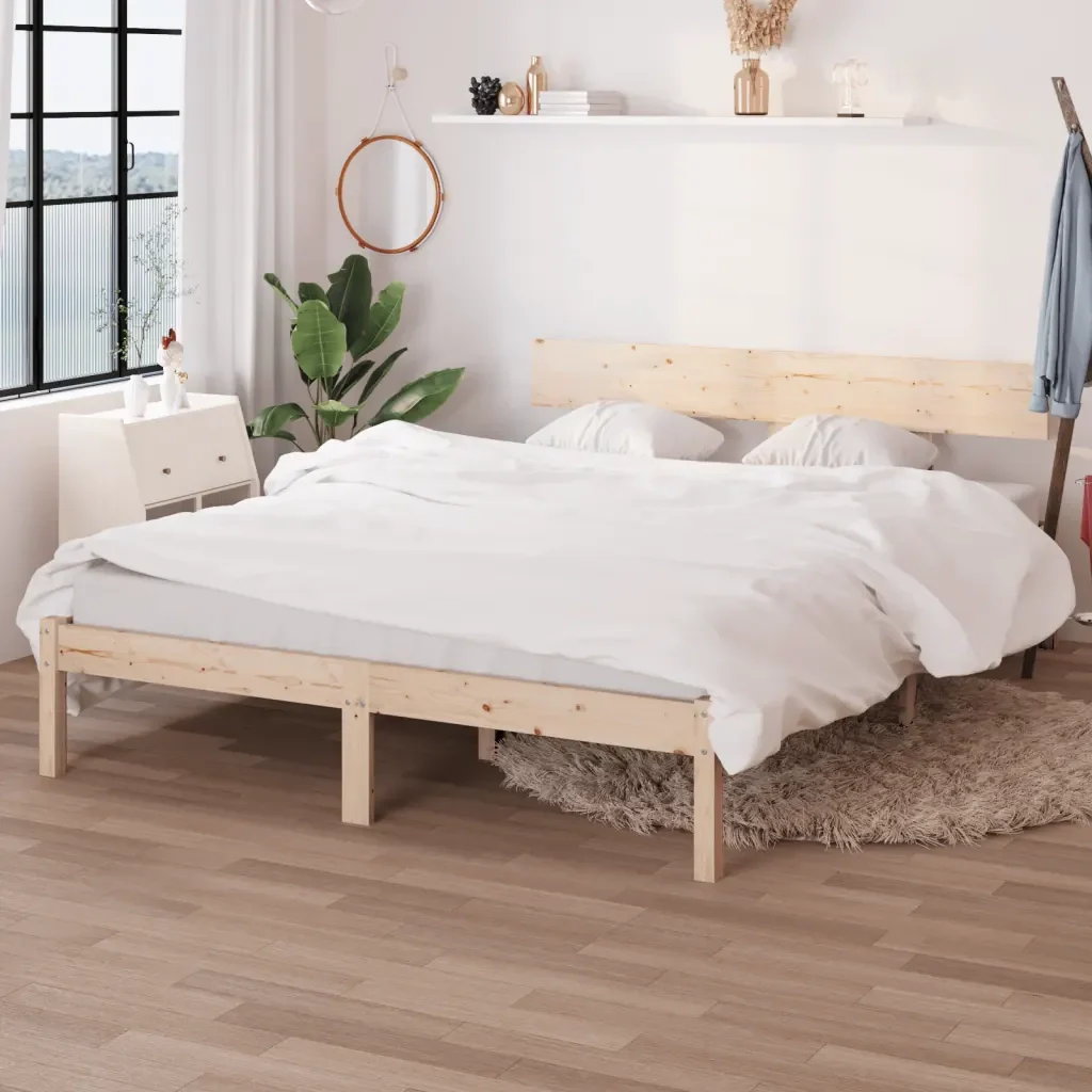 Letto matrimoniale | Letto per adulti | Giroletto senza Materasso in Legno Massello 160x200 cm - Image 2