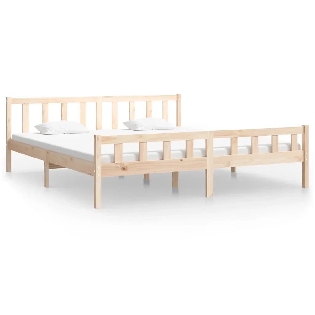 Letto matrimoniale | Letto per adulti | Giroletto senza Materasso in Legno Massello 160x200 cm