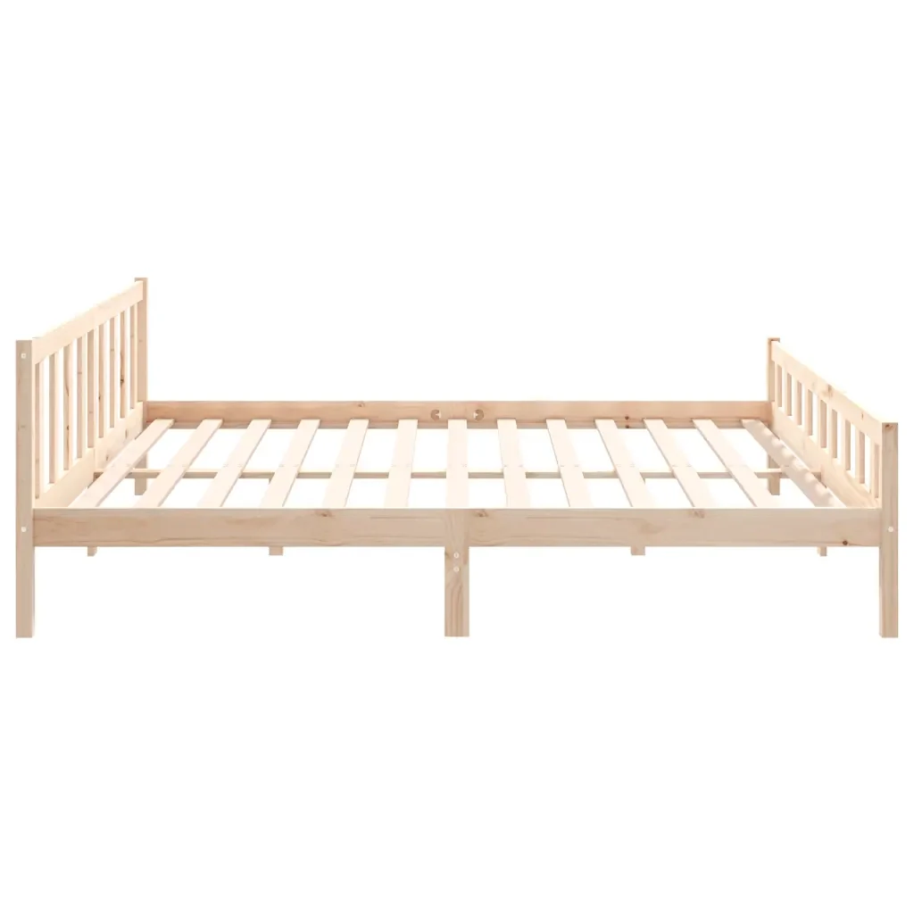 Letto matrimoniale | Letto per adulti | Giroletto senza Materasso in Legno Massello 160x200 cm - Image 6
