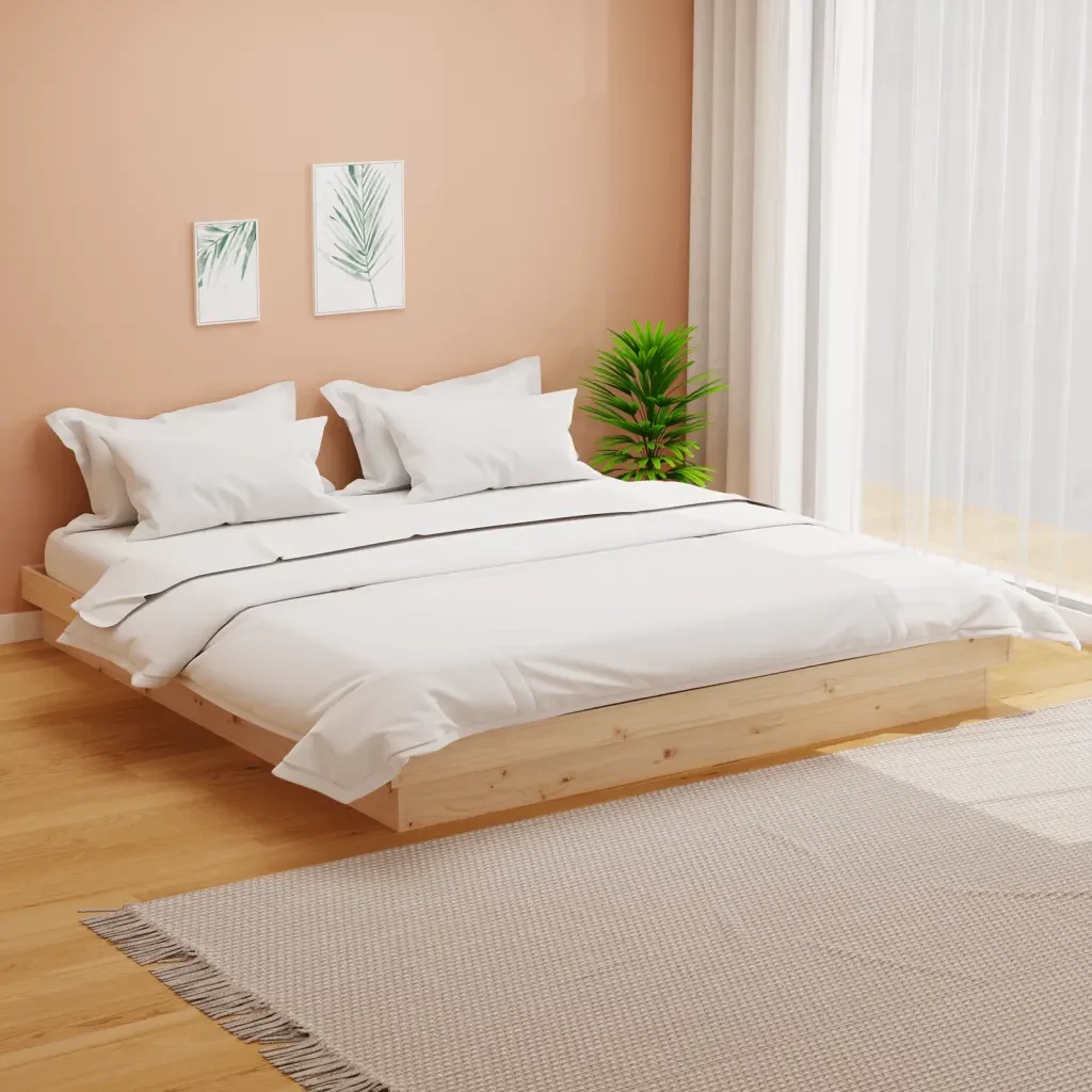 Letto matrimoniale | Letto per adulti | Giroletto senza Materasso in Legno Massello 160x200 cm - Image 2