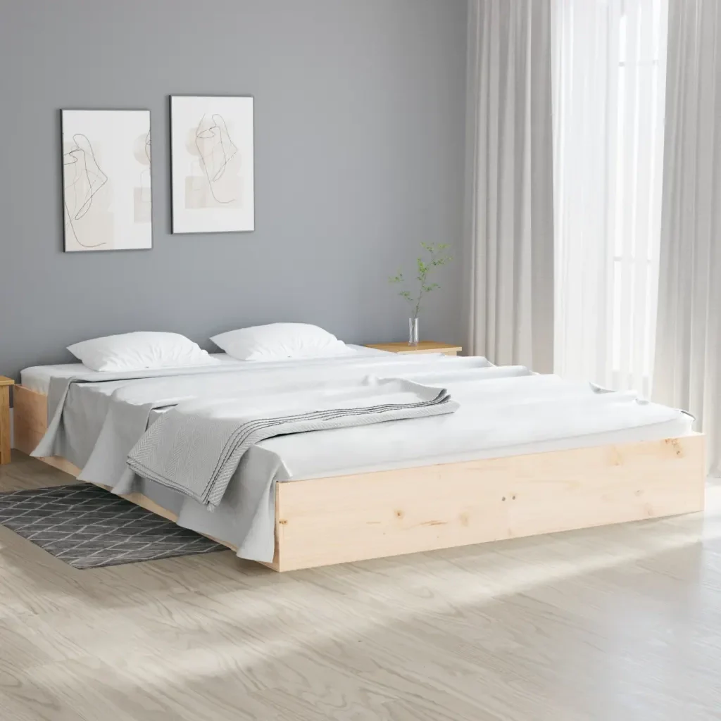 Letto matrimoniale | Letto per adulti | Giroletto senza Materasso in Legno Massello 160x200 cm - Image 2