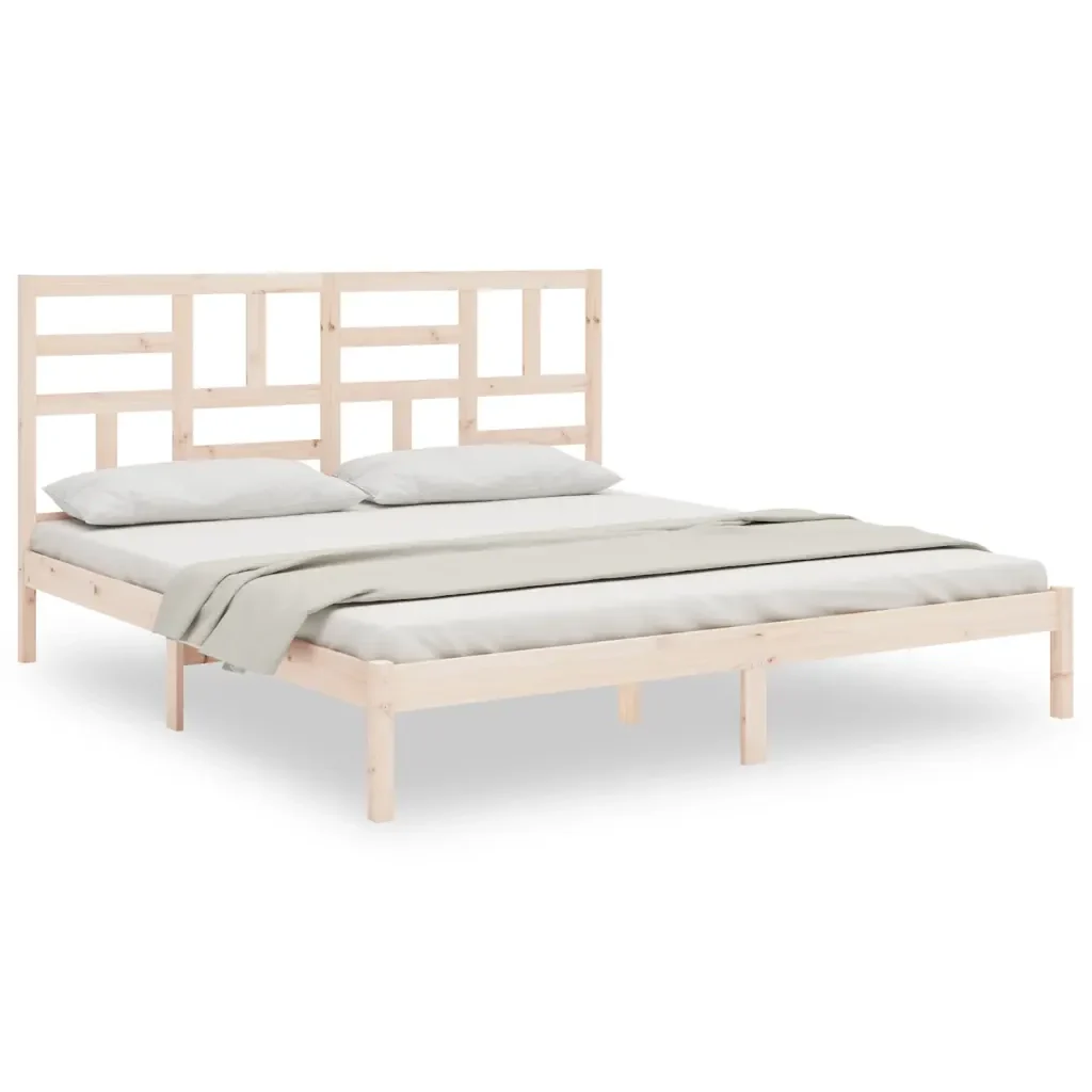 Letto matrimoniale | Letto per adulti | Giroletto senza Materasso in Legno Massello 180x200 cm
