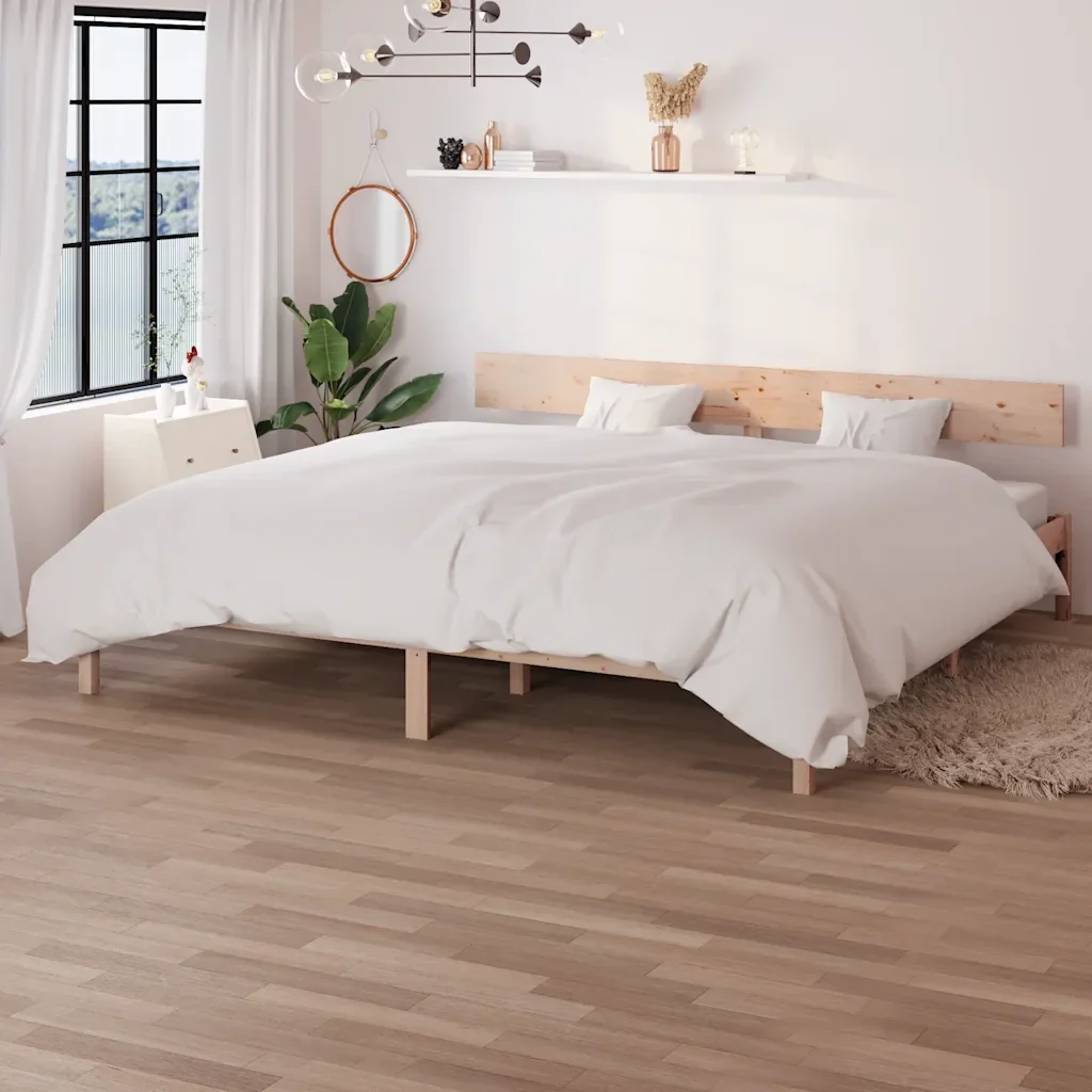 Letto matrimoniale | Letto per adulti | Giroletto senza Materasso in Legno Massello 200x200 cm - Image 2