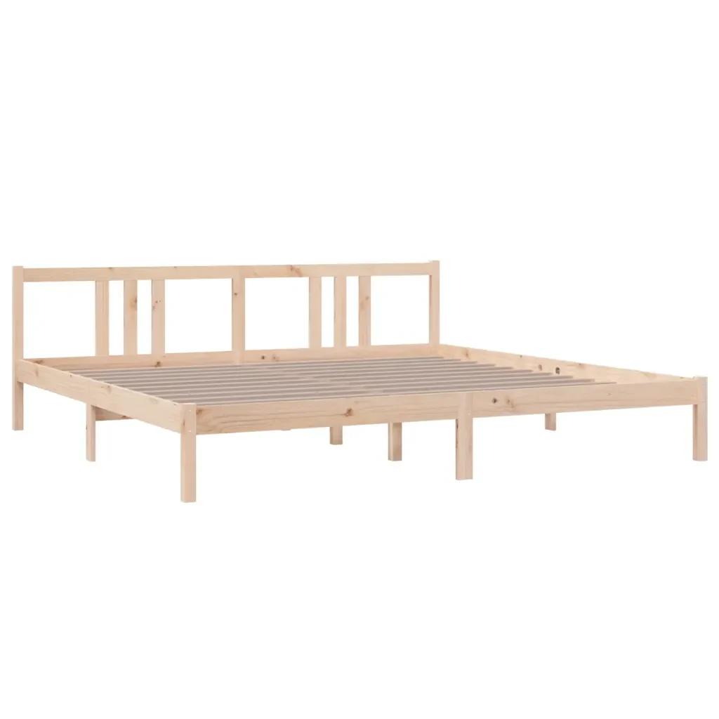 Letto matrimoniale | Letto per adulti | Giroletto senza Materasso in Legno Massello 200x200 cm - Image 3