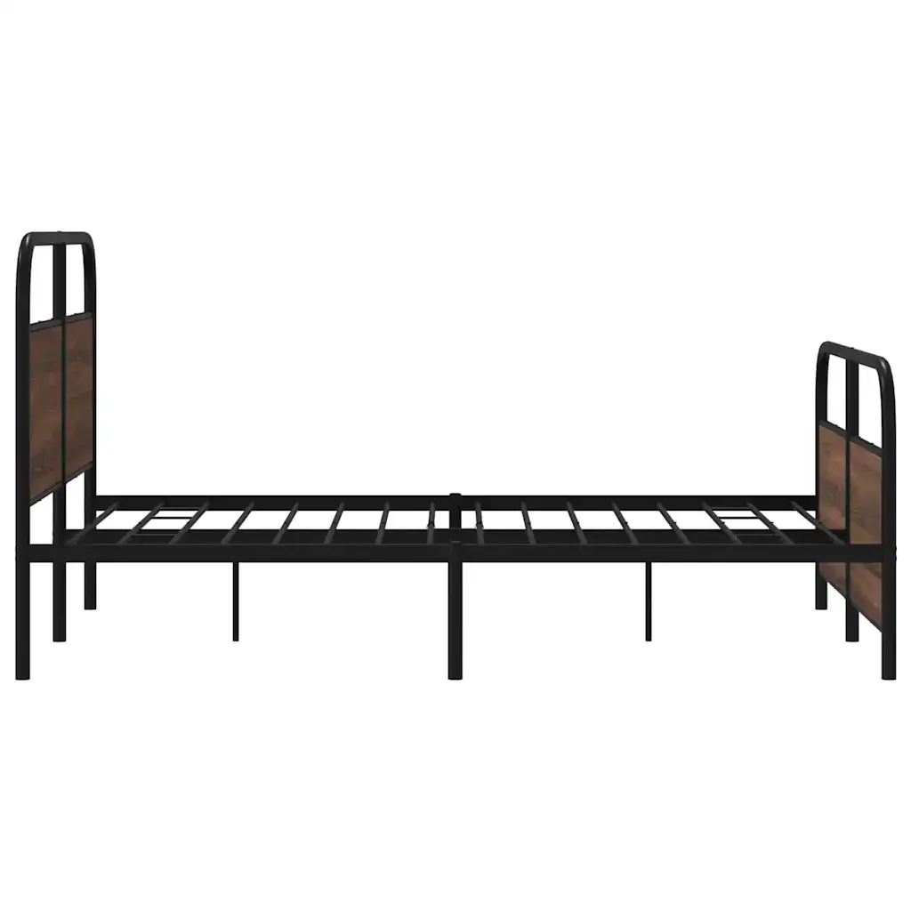 Letto matrimoniale | Letto per adulti | Giroletto senza Materasso in Metallo Rovere Marrone 140x200 cm - Image 6
