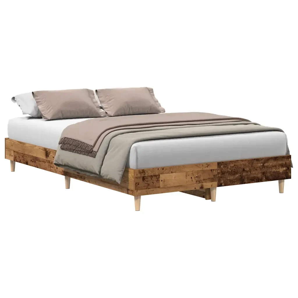 Letto matrimoniale | Letto per adulti | Giroletto senza Materasso Legno Antico 120x190 cm in Truciolato
