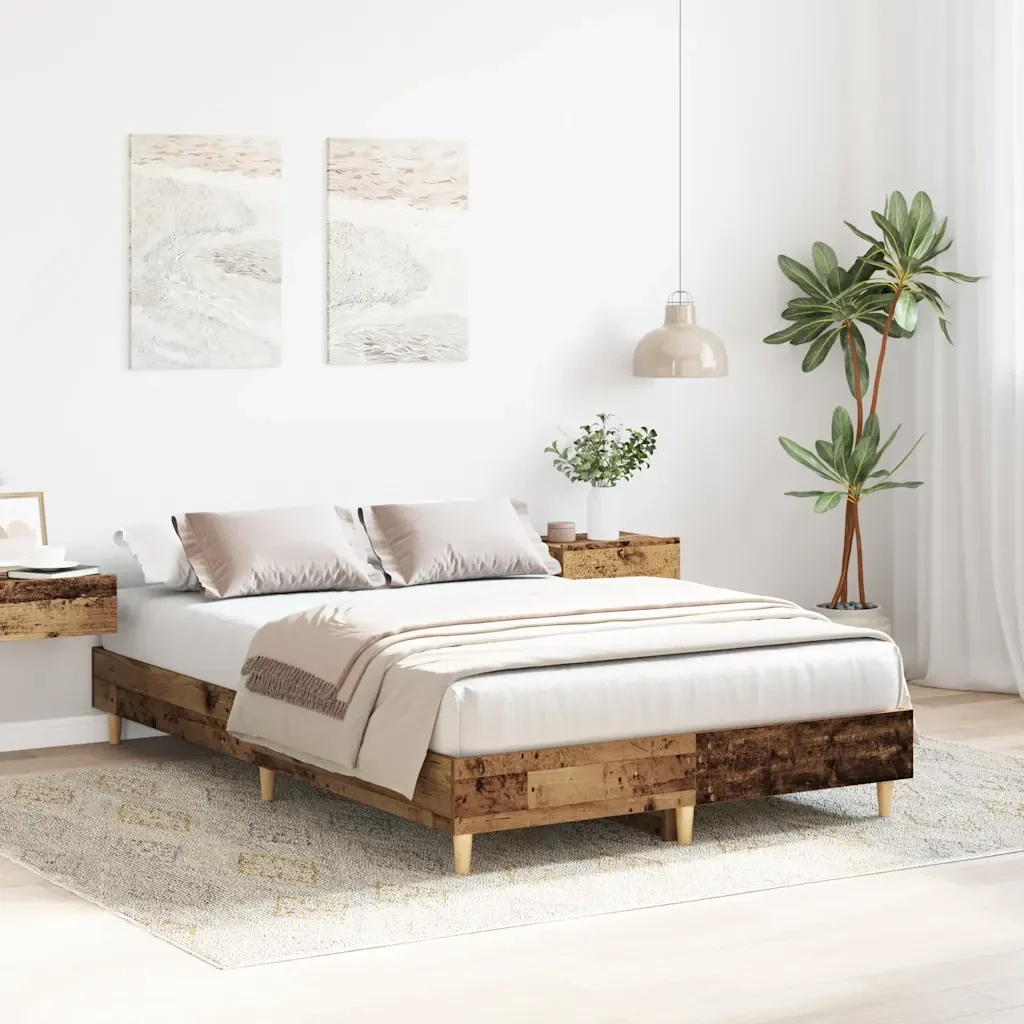 Letto matrimoniale | Letto per adulti | Giroletto senza Materasso Legno Antico 120x190 cm in Truciolato - Image 3