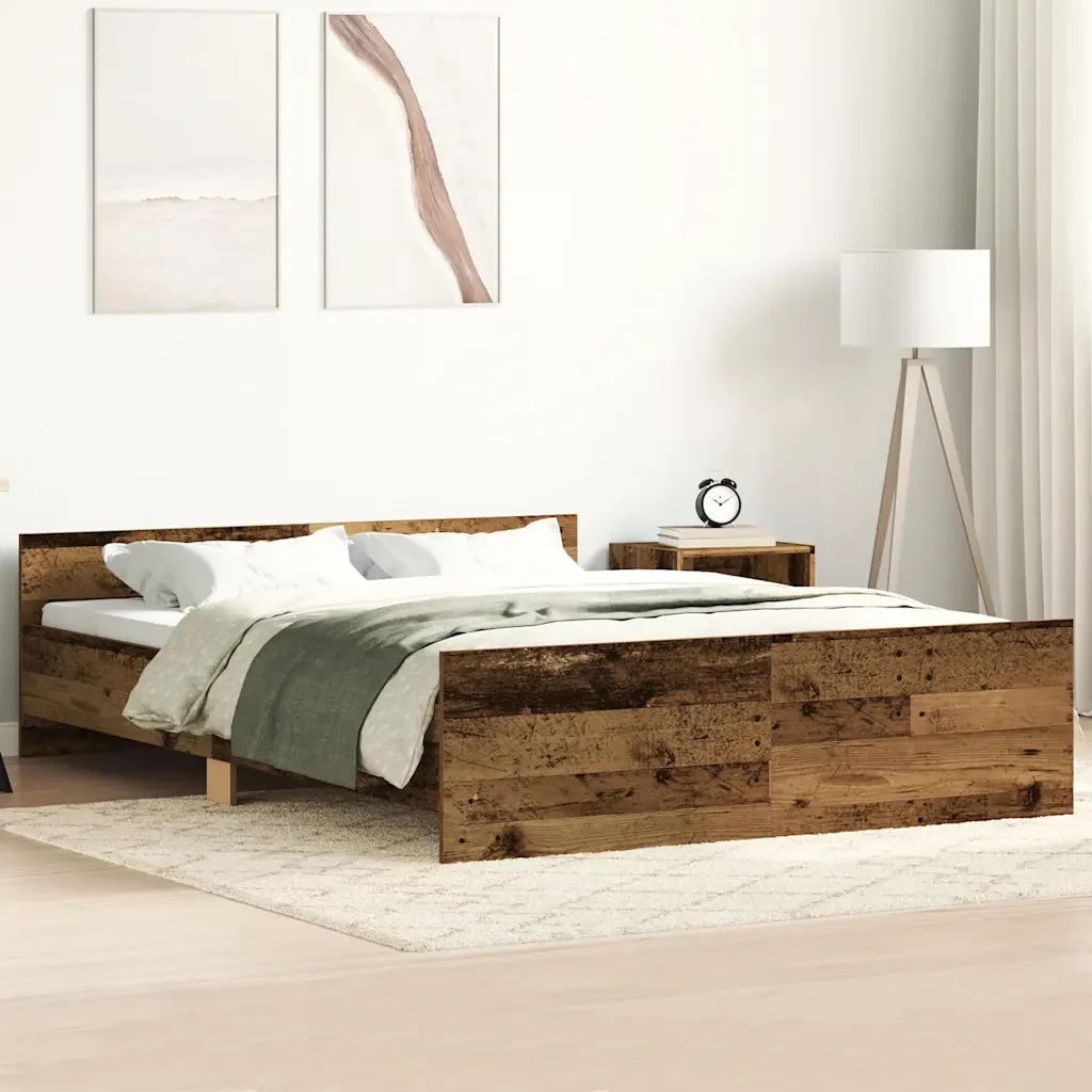 Letto matrimoniale | Letto per adulti | Giroletto senza Materasso Legno Antico 120x190cm in Truciolato - Image 2