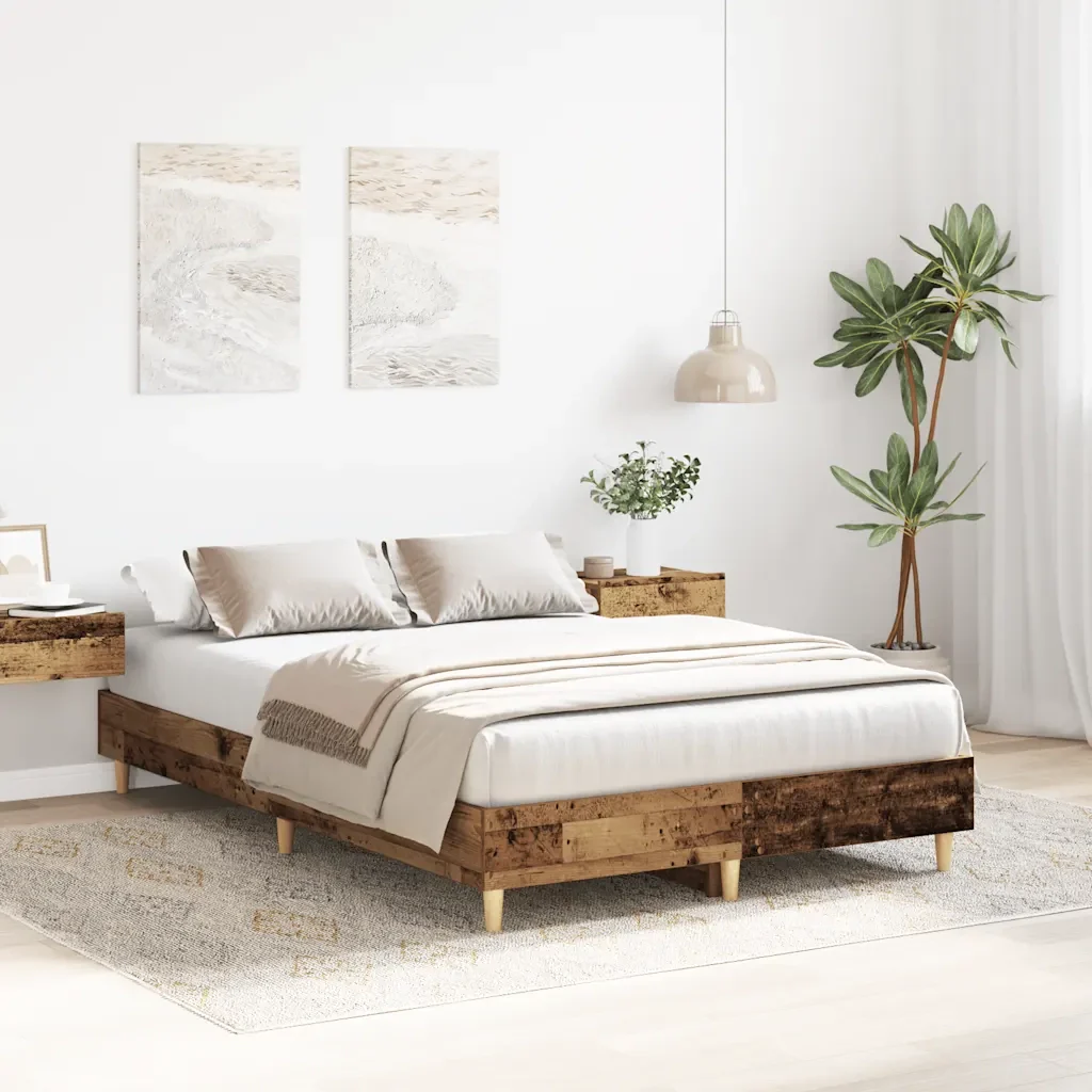Letto matrimoniale | Letto per adulti | Giroletto senza Materasso Legno Antico 120x200 cm in Truciolato - Image 3