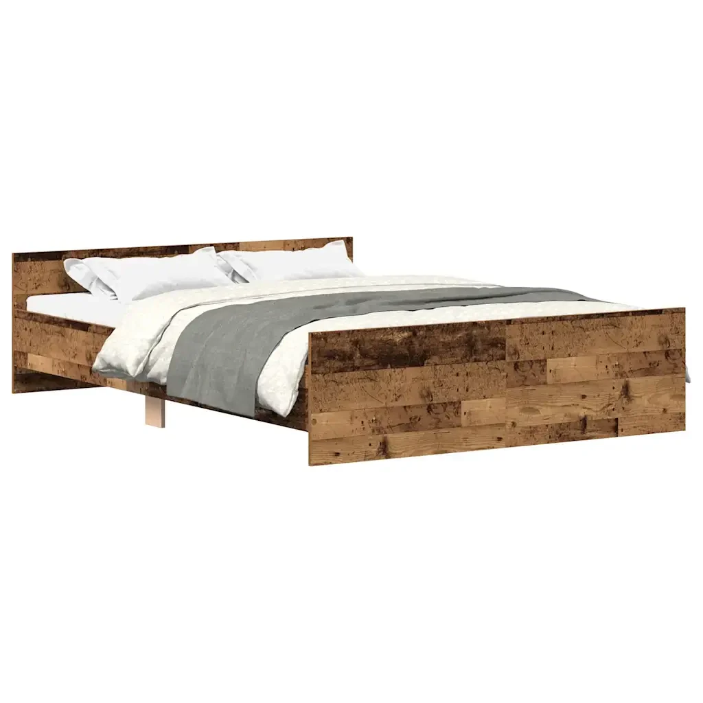 Letto matrimoniale | Letto per adulti | Giroletto senza Materasso Legno Antico 140x200cm in Truciolato