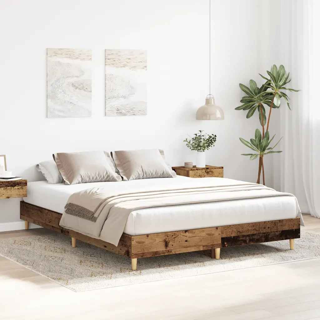Letto matrimoniale | Letto per adulti | Giroletto senza Materasso Legno Antico 150x200 cm in Truciolato - Image 4