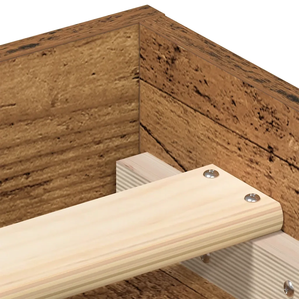 Letto matrimoniale | Letto per adulti | Giroletto senza Materasso Legno Antico 150x200cm in Truciolato - Image 8