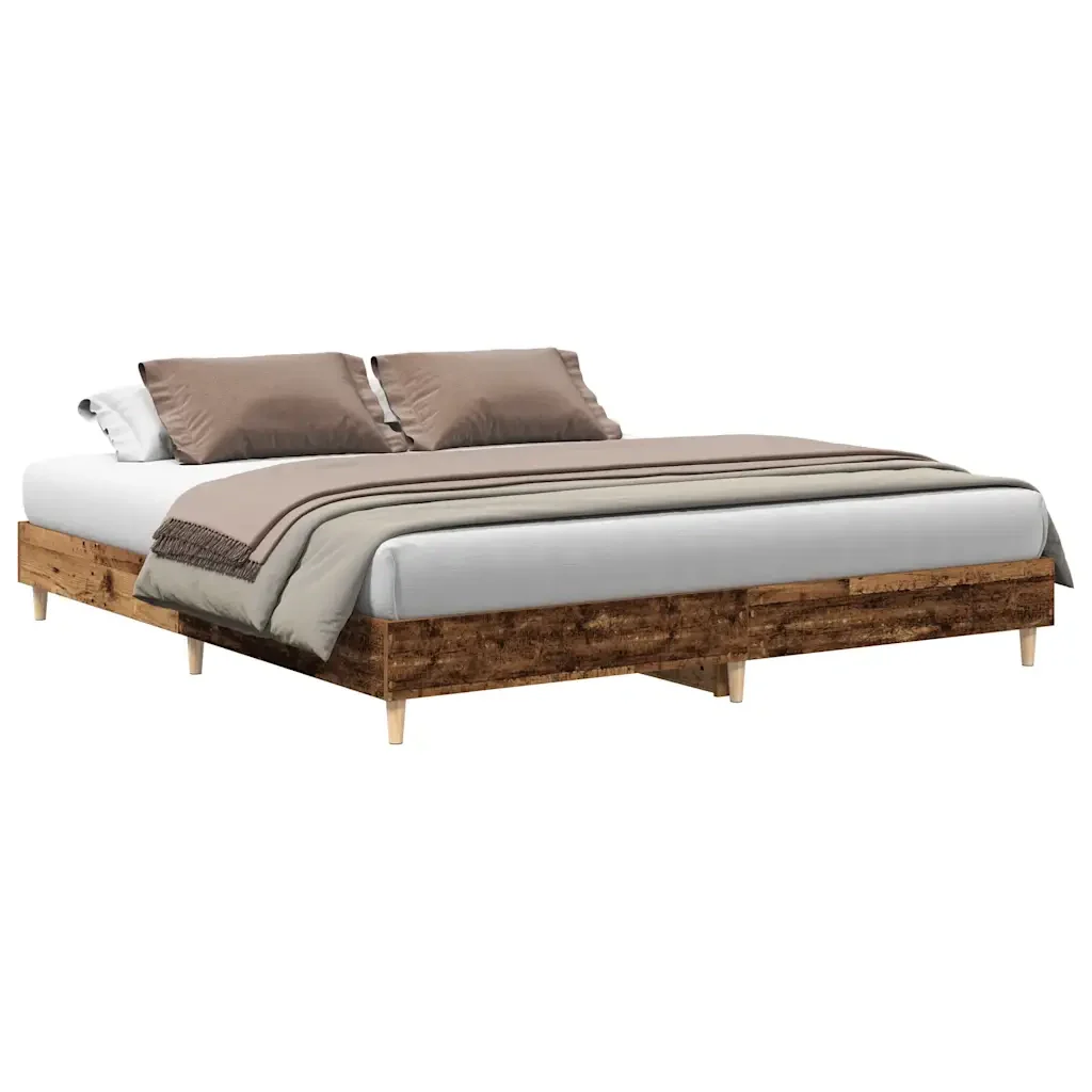 Letto matrimoniale | Letto per adulti | Giroletto senza Materasso Legno Antico 160x200 cm in Truciolato
