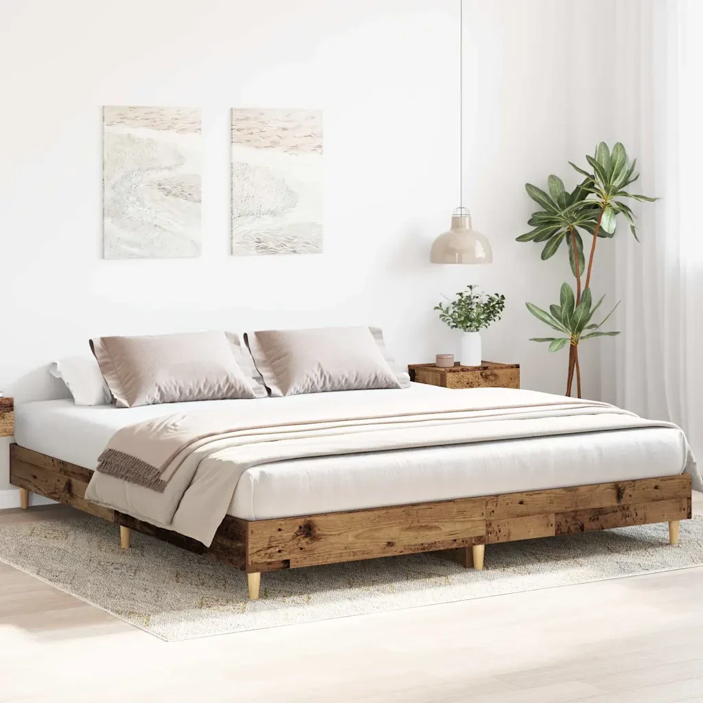 Letto matrimoniale | Letto per adulti | Giroletto senza Materasso Legno Antico 160x200 cm in Truciolato - Image 3