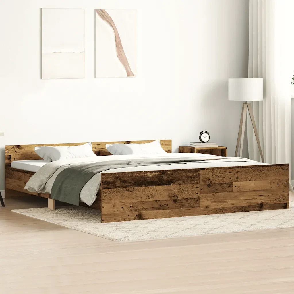 Letto matrimoniale | Letto per adulti | Giroletto senza Materasso Legno Antico 160x200 cm in Truciolato - Image 2