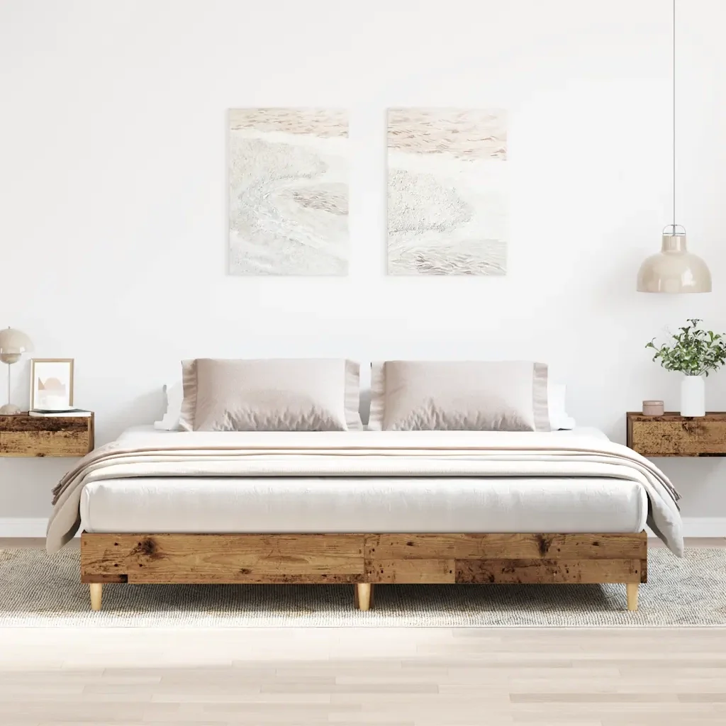 Letto matrimoniale | Letto per adulti | Giroletto senza Materasso Legno Antico 180x200 cm in Truciolato - Image 2