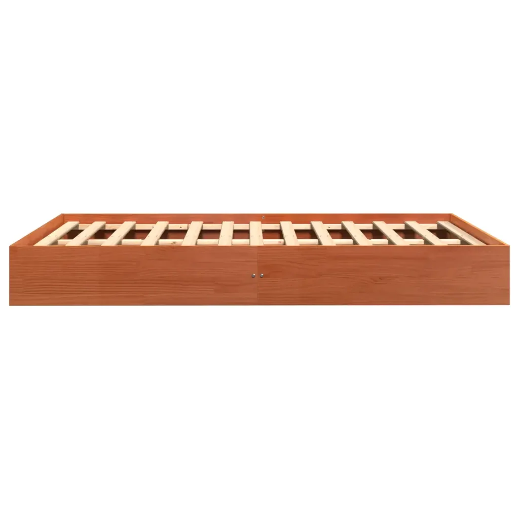 Letto matrimoniale | Letto per adulti | Giroletto senza Materasso Marrone Cera 120x200 cm Legno di Pino - Image 5