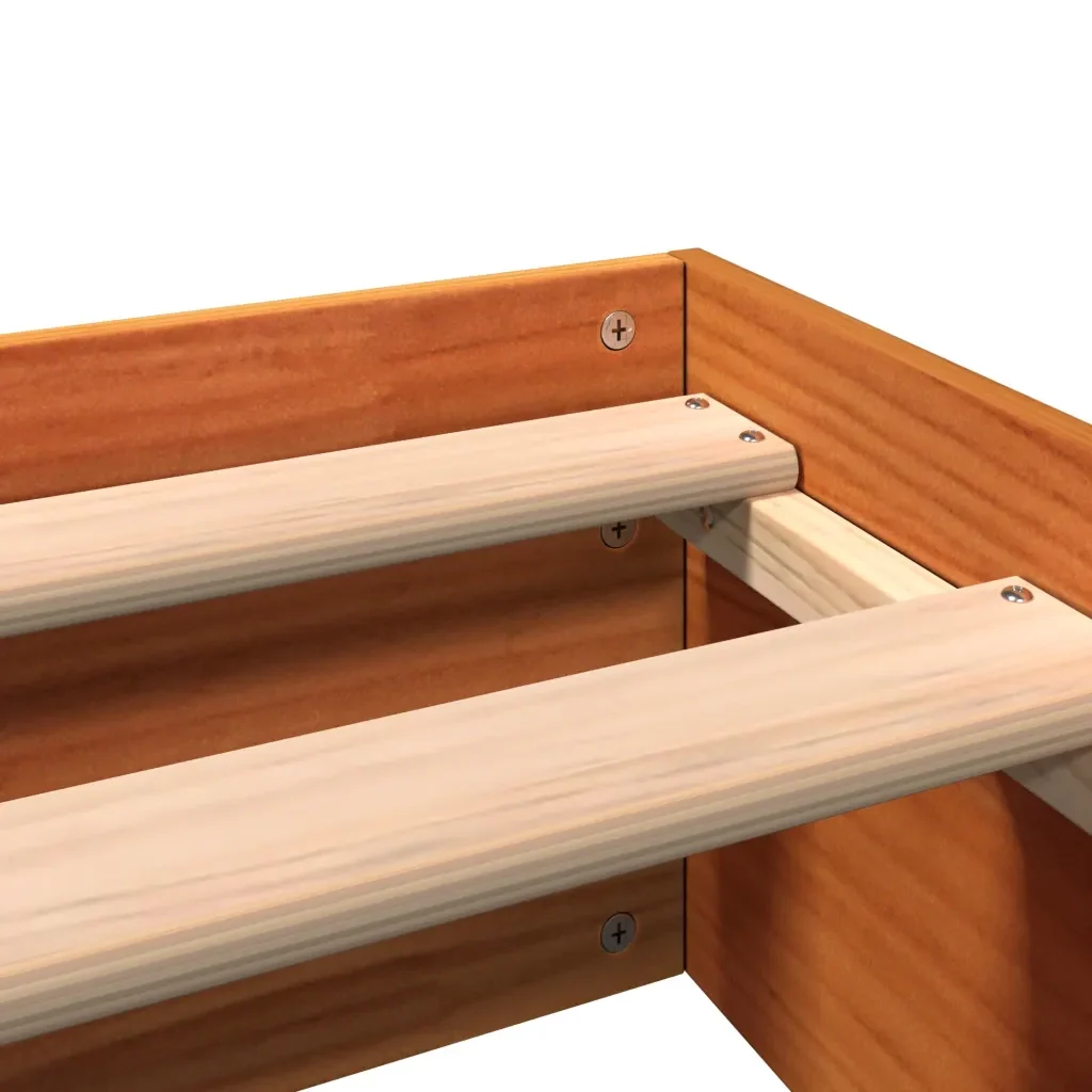 Letto matrimoniale | Letto per adulti | Giroletto senza Materasso Marrone Cera 120x200 cm Legno di Pino - Image 6