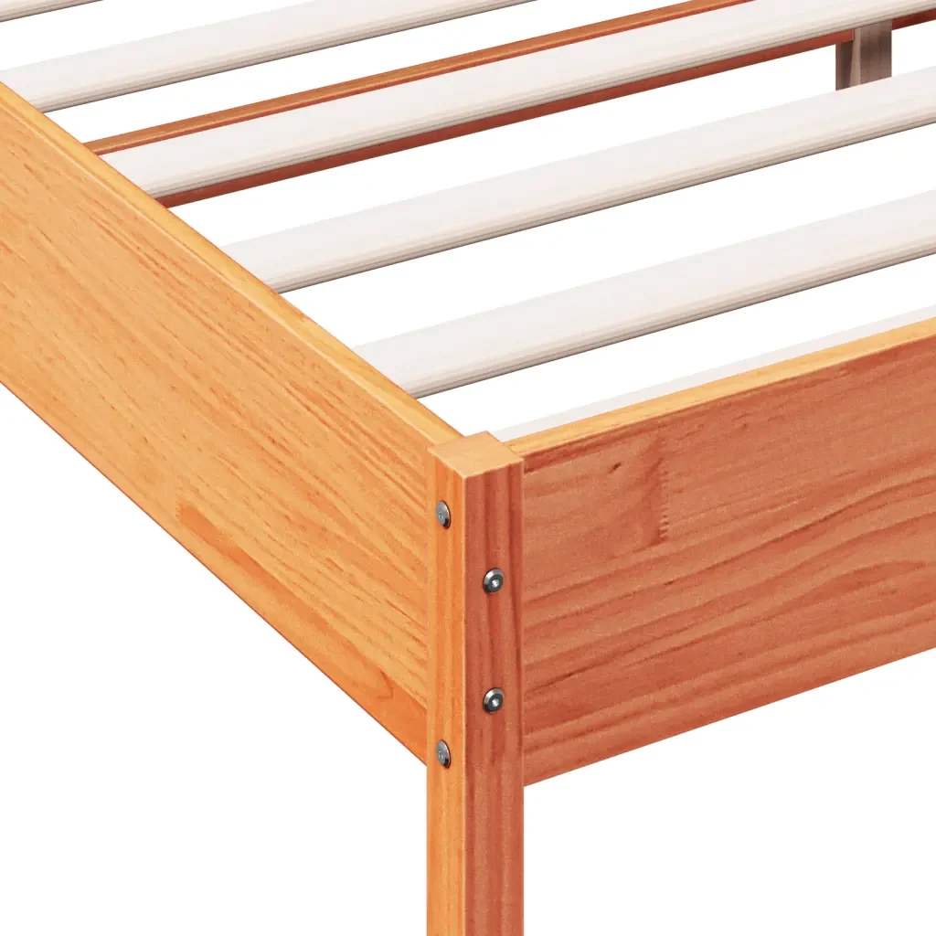 Letto matrimoniale | Letto per adulti | Giroletto senza Materasso Marrone Cera 120x200 cm Legno di Pino - Image 7