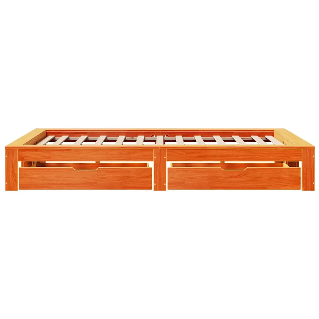 Letto matrimoniale | Letto per adulti | Giroletto senza Materasso Marrone Cera 120x200 cm Legno di Pino - Image 7