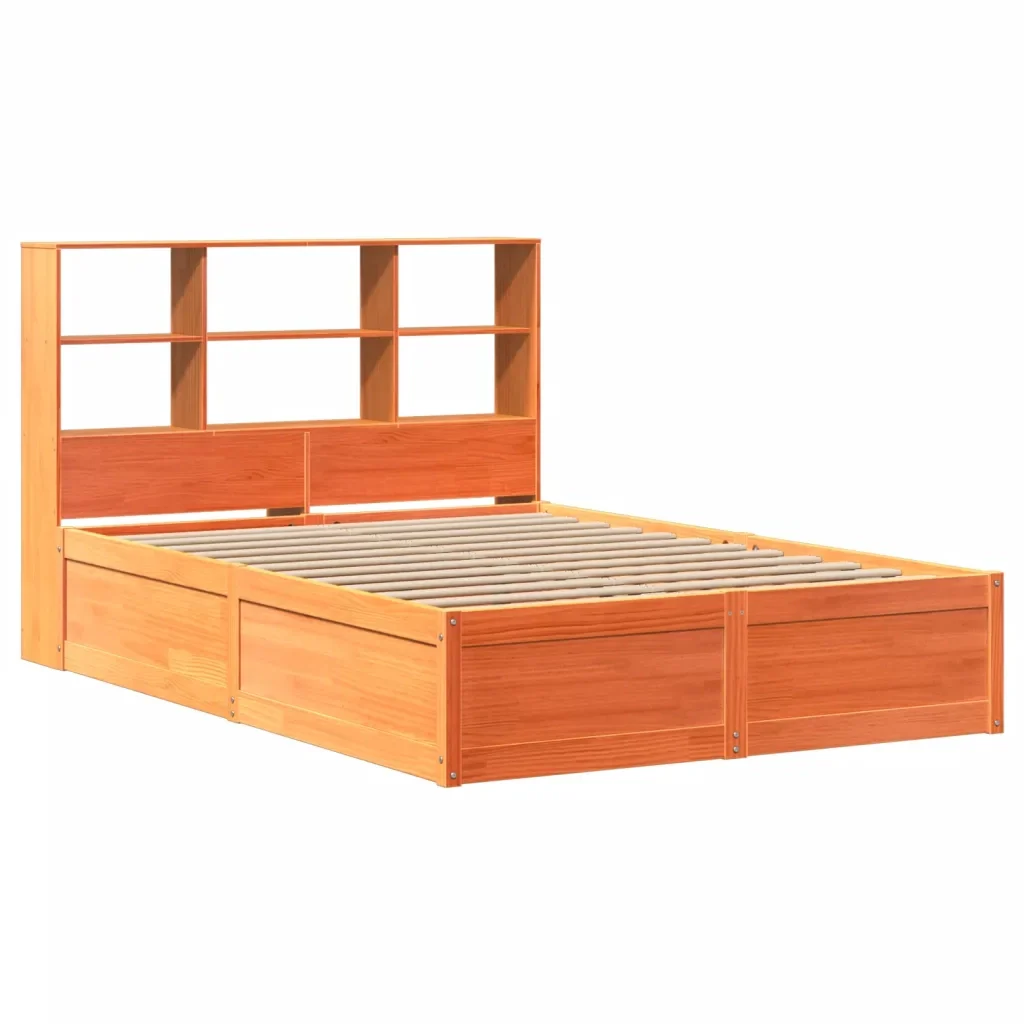Letto matrimoniale | Letto per adulti | Giroletto senza Materasso Marrone Cera 120x200 cm Legno di Pino - Image 3