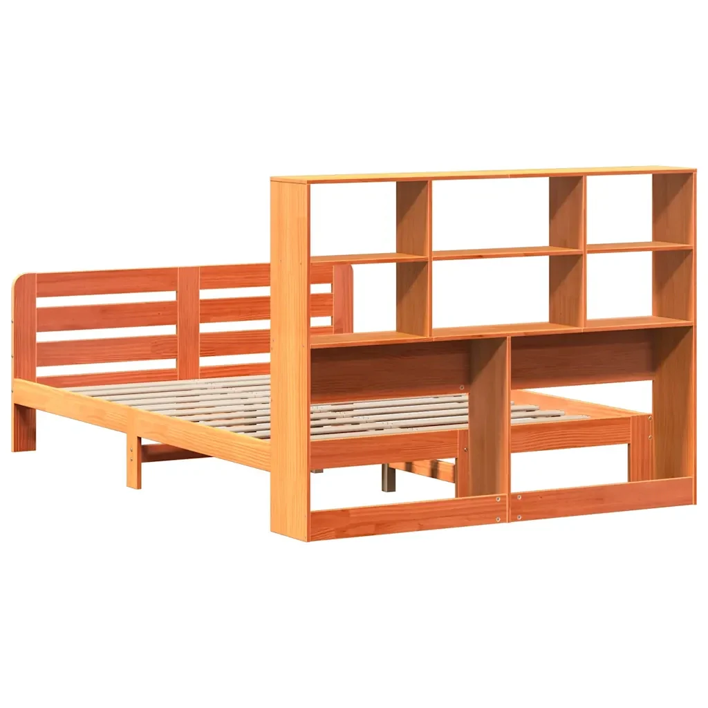 Letto matrimoniale | Letto per adulti | Giroletto senza Materasso Marrone Cera 140x200cm Massello Pino - Image 6