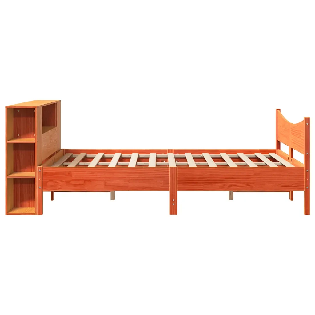 Letto matrimoniale | Letto per adulti | Giroletto senza Materasso Marrone Cera 140x200cm Massello Pino - Image 7