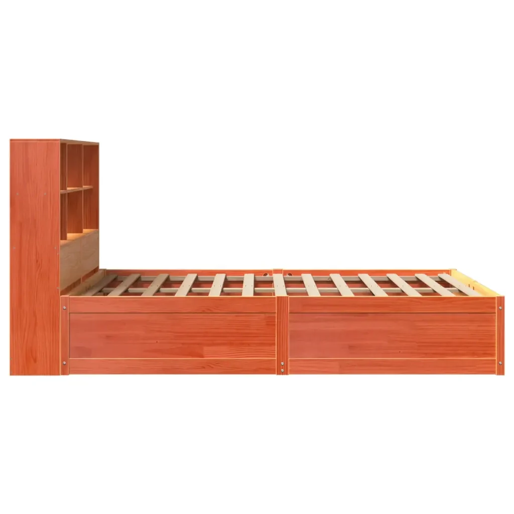 Letto matrimoniale | Letto per adulti | Giroletto senza Materasso Marrone Cera 140x200cm Massello Pino - Image 6