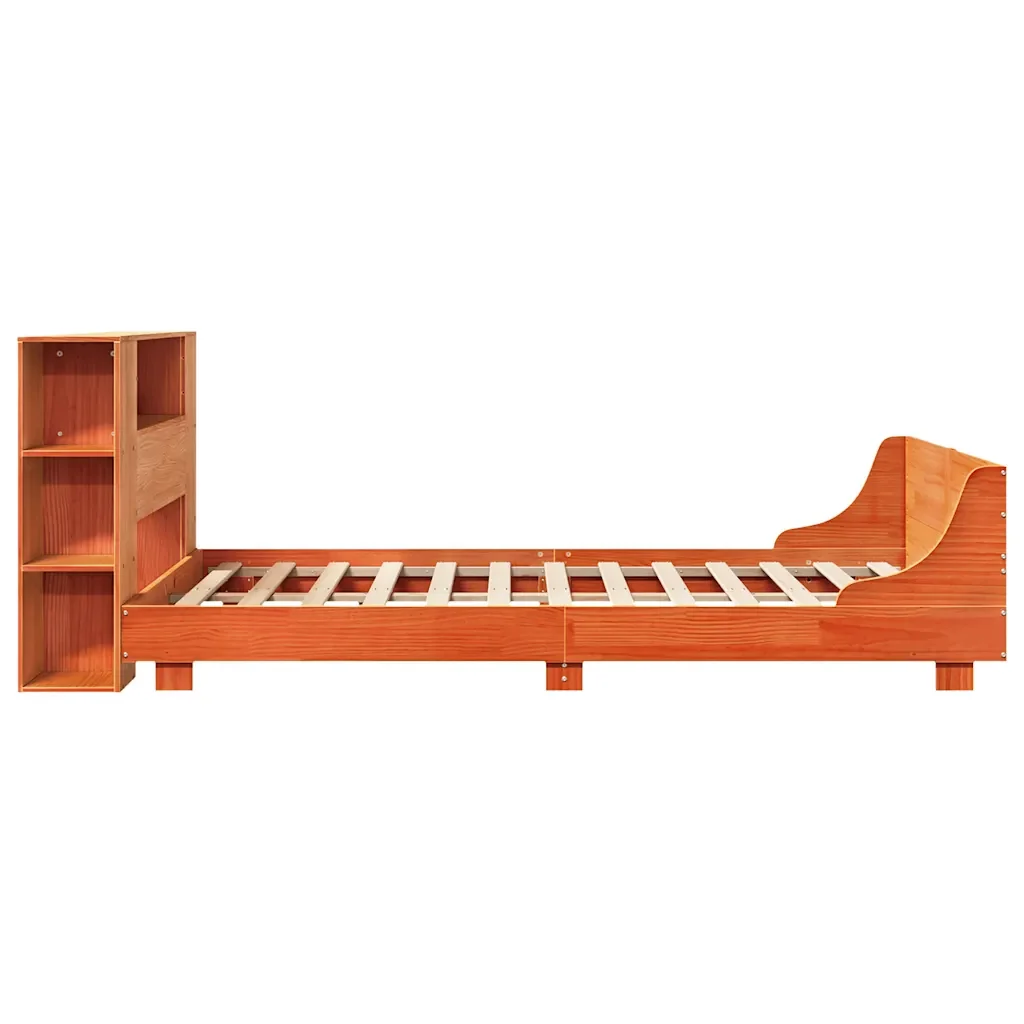 Letto matrimoniale | Letto per adulti | Giroletto senza Materasso Marrone Cera 140x200cm Massello Pino - Image 7