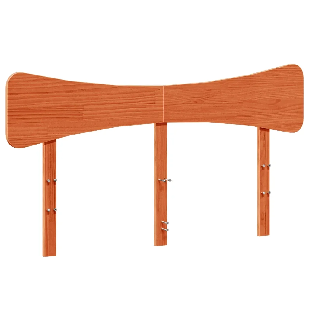 Letto matrimoniale | Letto per adulti | Giroletto senza Materasso Marrone Cera 140x200cm Massello Pino - Image 6