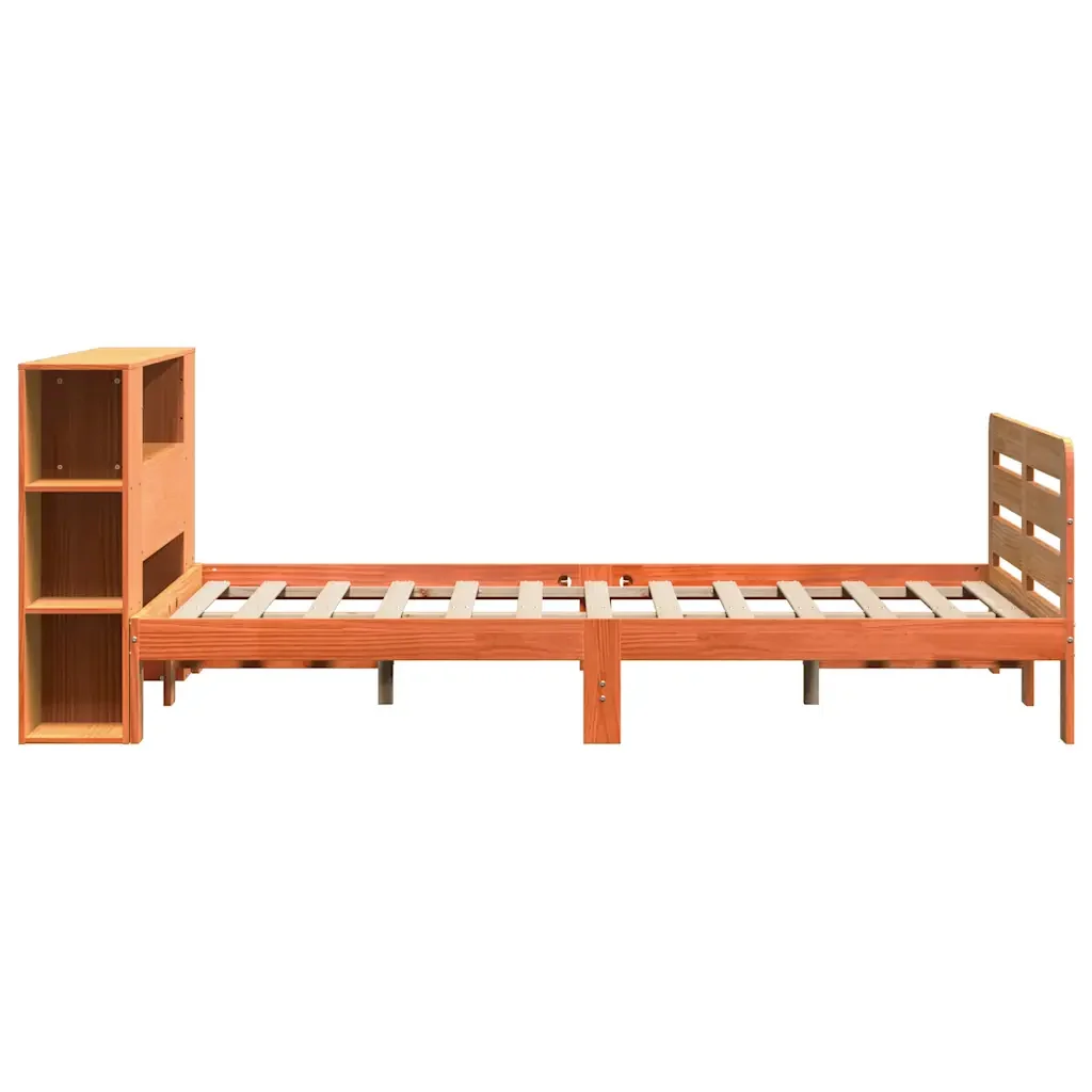 Letto matrimoniale | Letto per adulti | Giroletto senza Materasso Marrone Cera 150x200 cm Legno di Pino - Image 7
