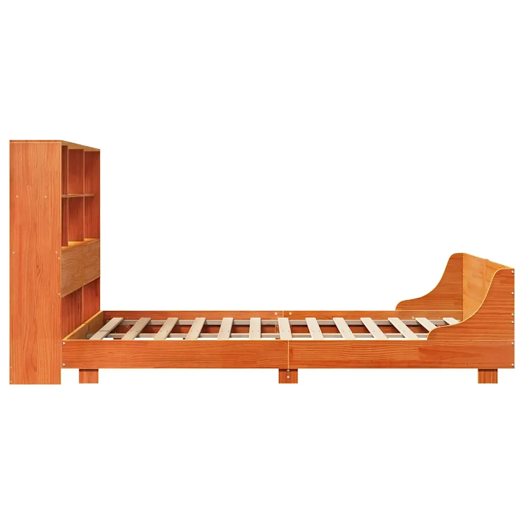 Letto matrimoniale | Letto per adulti | Giroletto senza Materasso Marrone Cera 150x200 cm Legno di Pino - Image 7