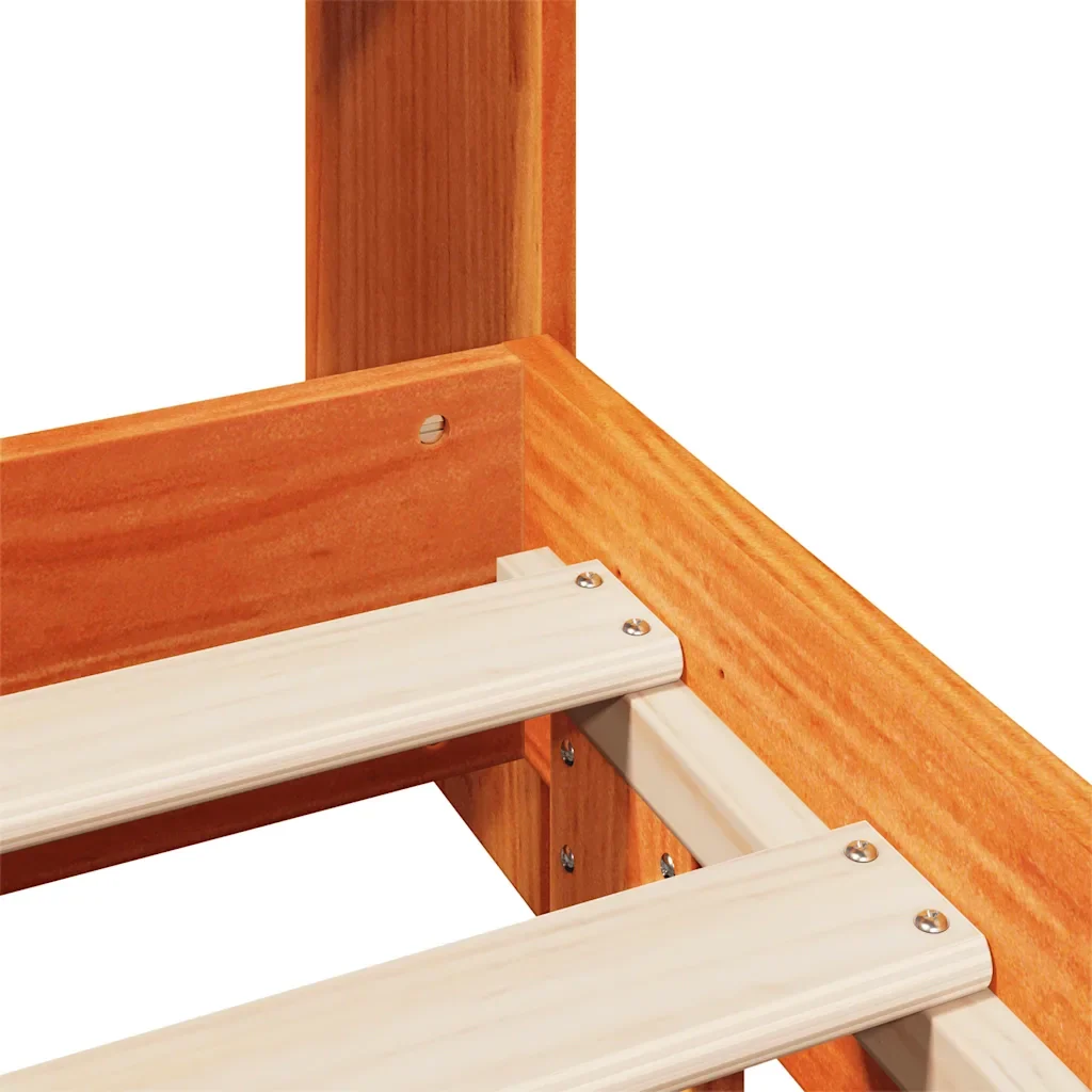 Letto matrimoniale | Letto per adulti | Giroletto senza Materasso Marrone Cera 150x200 cm Legno di Pino - Image 9