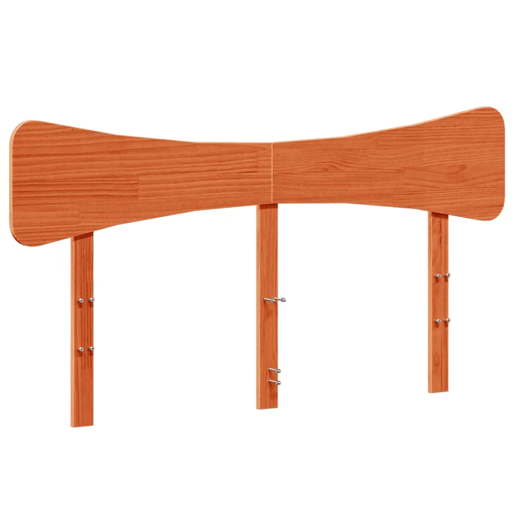 Letto matrimoniale | Letto per adulti | Giroletto senza Materasso Marrone Cera 150x200 cm Legno di Pino - Image 6