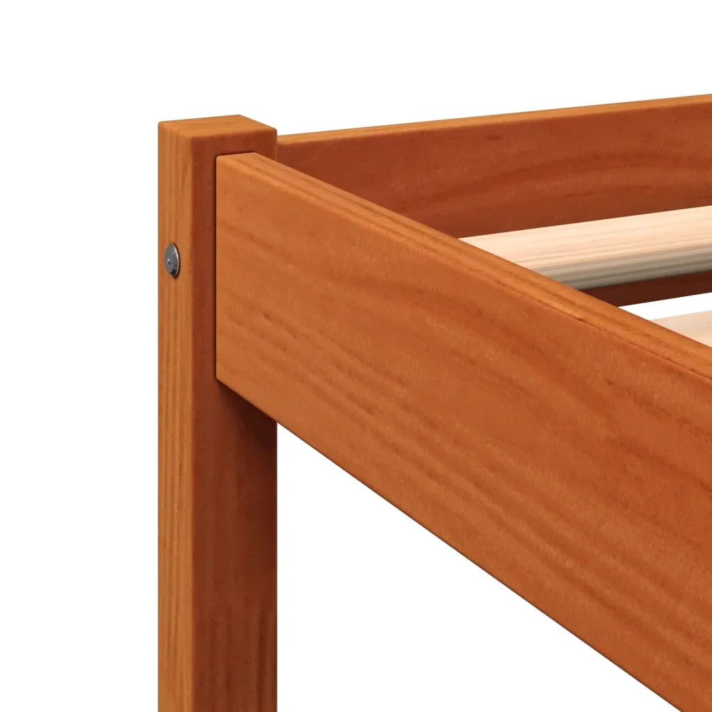 Letto matrimoniale | Letto per adulti | Giroletto senza Materasso Marrone Cera 150x200 cm Legno di Pino - Image 6