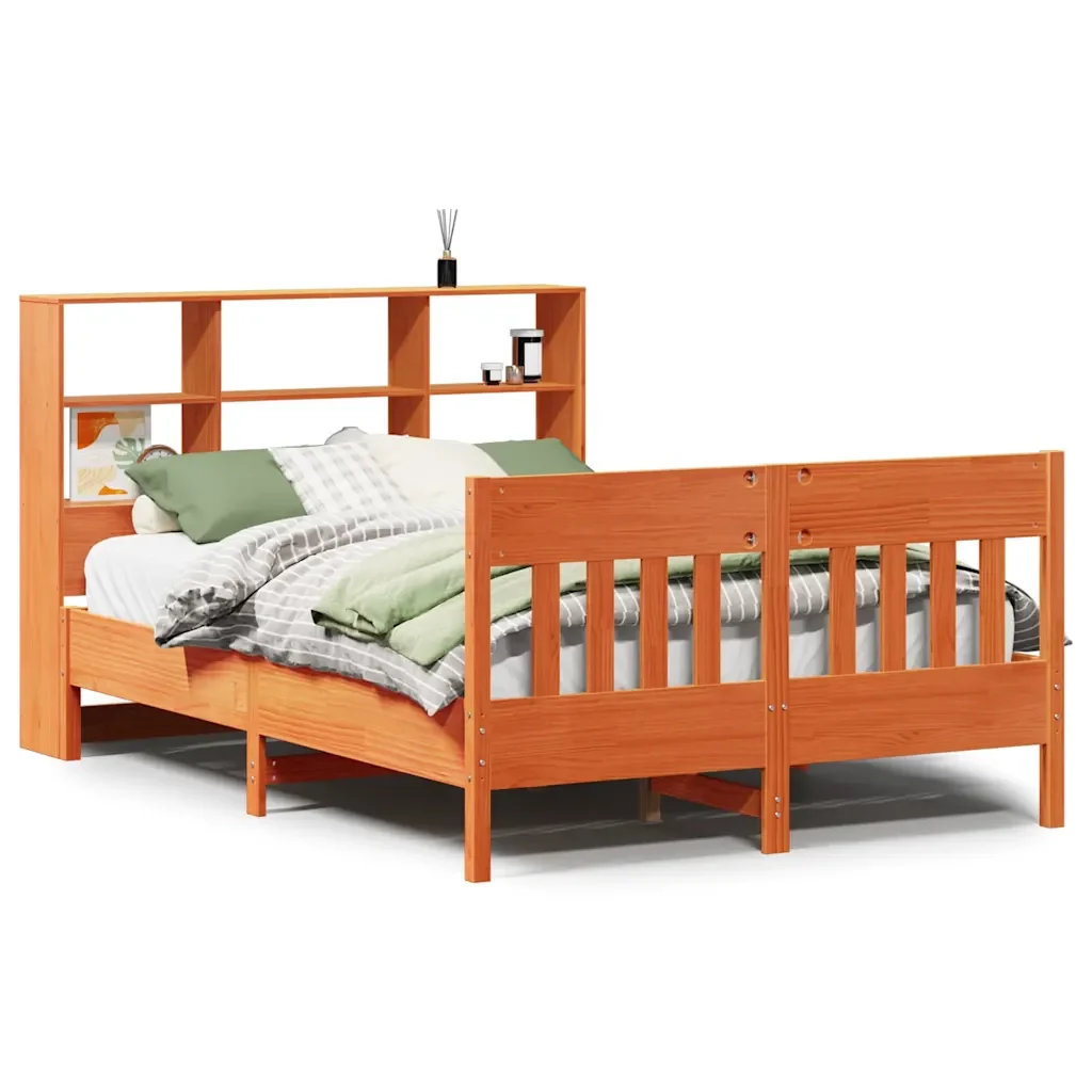 Letto matrimoniale | Letto per adulti | Giroletto senza Materasso Marrone Cera 160x200 cm Legno di Pino