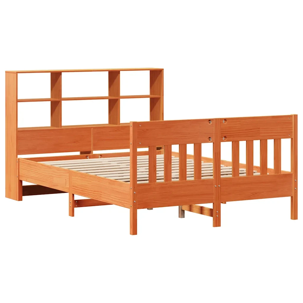 Letto matrimoniale | Letto per adulti | Giroletto senza Materasso Marrone Cera 160x200 cm Legno di Pino - Image 3