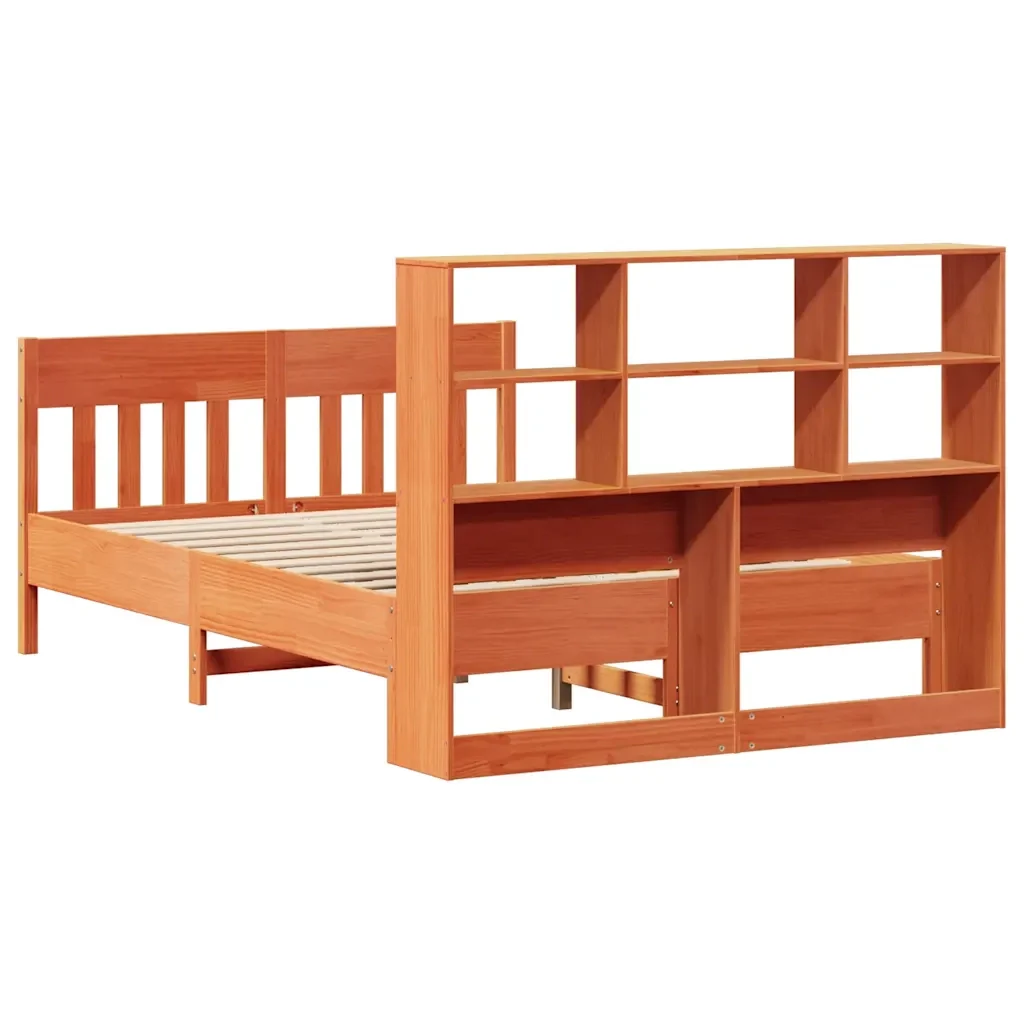 Letto matrimoniale | Letto per adulti | Giroletto senza Materasso Marrone Cera 160x200 cm Legno di Pino - Image 8