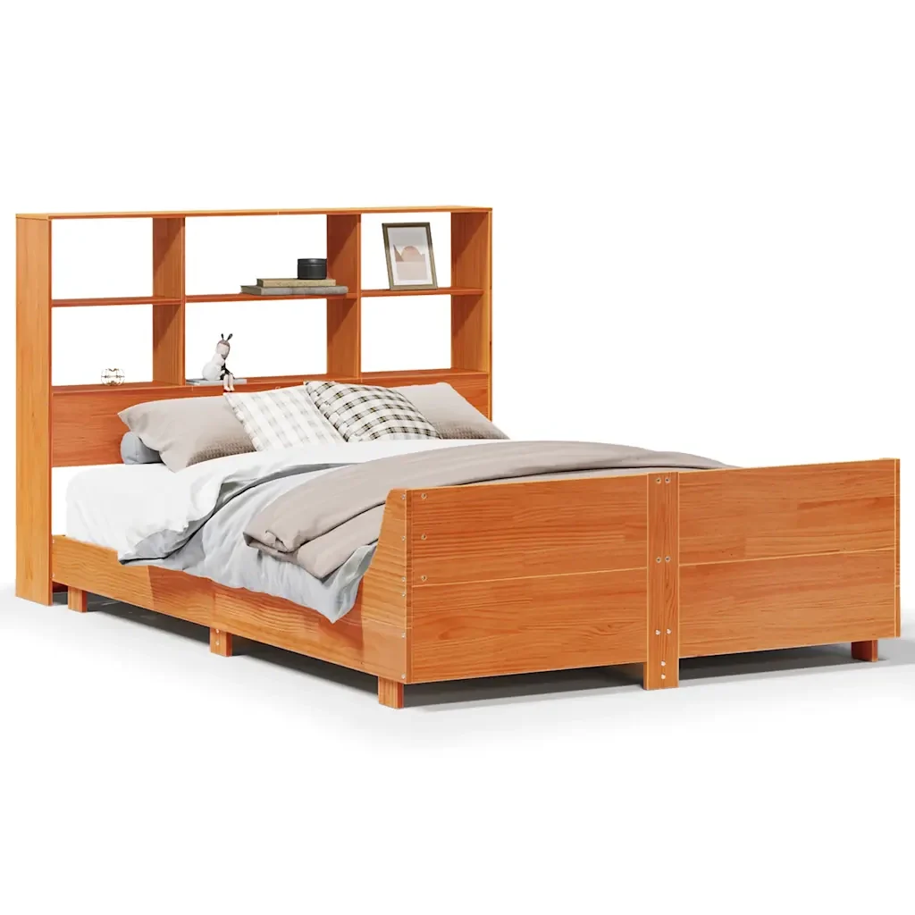 Letto matrimoniale | Letto per adulti | Giroletto senza Materasso Marrone Cera 160x200 cm Legno di Pino