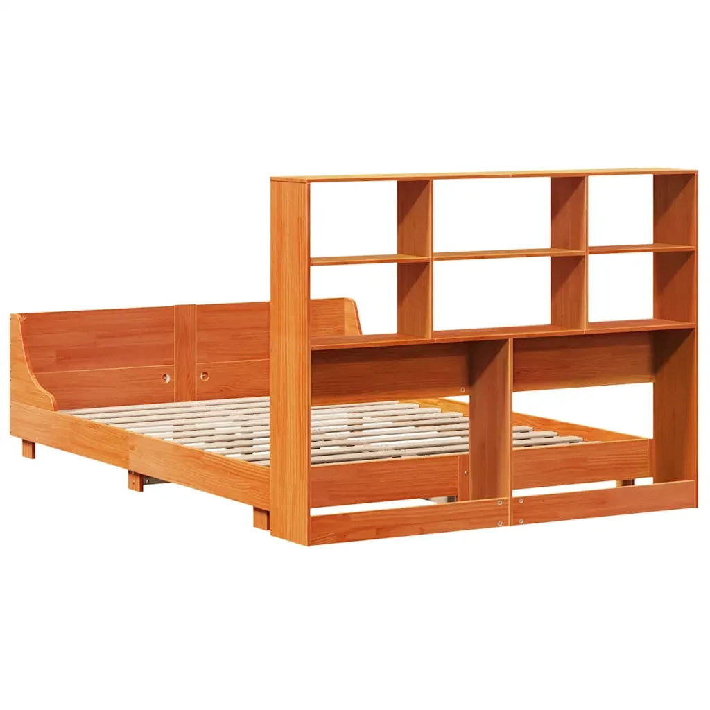 Letto matrimoniale | Letto per adulti | Giroletto senza Materasso Marrone Cera 160x200 cm Legno di Pino - Image 8