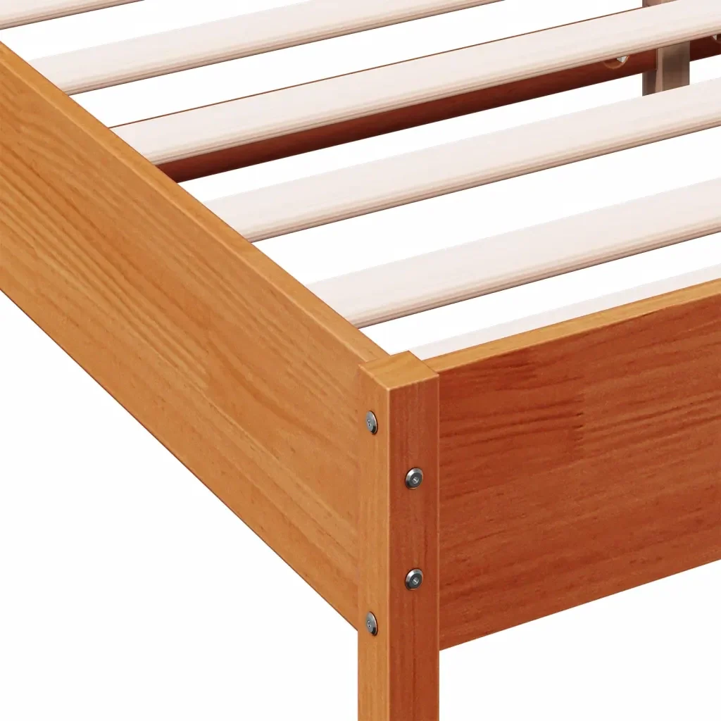 Letto matrimoniale | Letto per adulti | Giroletto senza Materasso Marrone Cera 180x200 cm Legno di Pino - Image 7