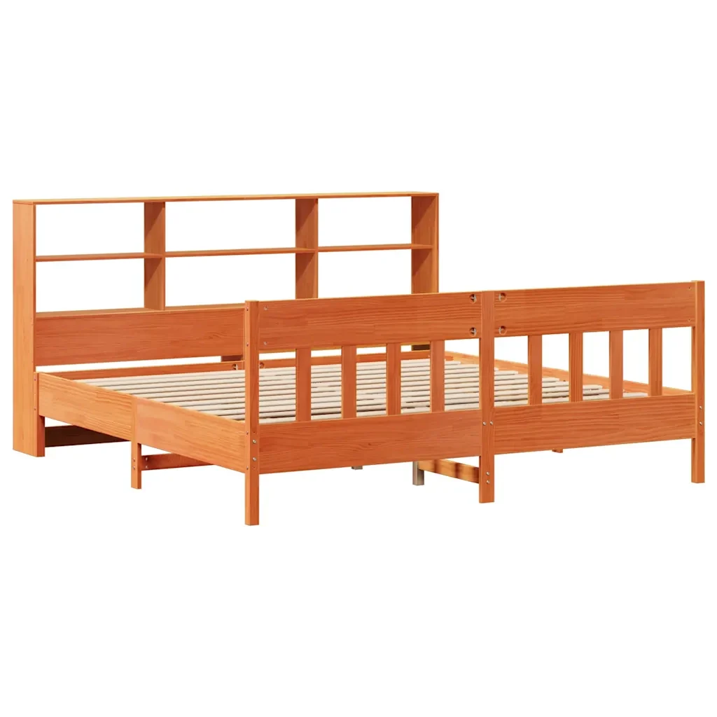 Letto matrimoniale | Letto per adulti | Giroletto senza Materasso Marrone Cera 180x200 cm Legno di Pino - Image 3