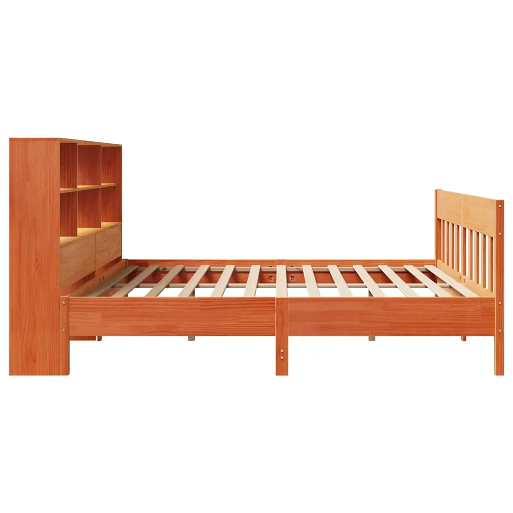 Letto matrimoniale | Letto per adulti | Giroletto senza Materasso Marrone Cera 180x200 cm Legno di Pino - Image 7