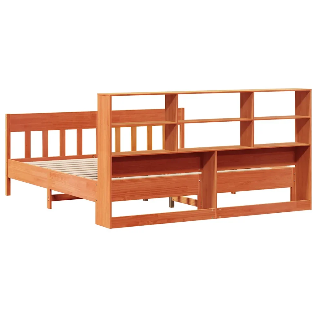 Letto matrimoniale | Letto per adulti | Giroletto senza Materasso Marrone Cera 180x200 cm Legno di Pino - Image 8