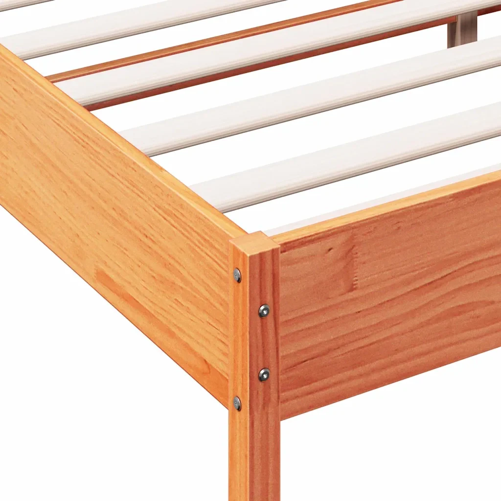 Letto matrimoniale | Letto per adulti | Giroletto senza Materasso Marrone Cera 180x200 cm Legno di Pino - Image 7